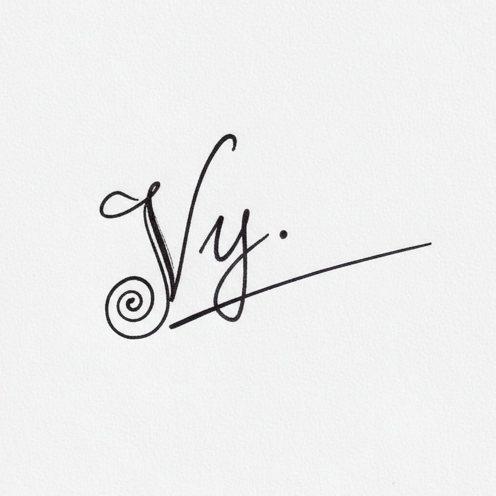 Mẫu chữ ký tên Vy số 2