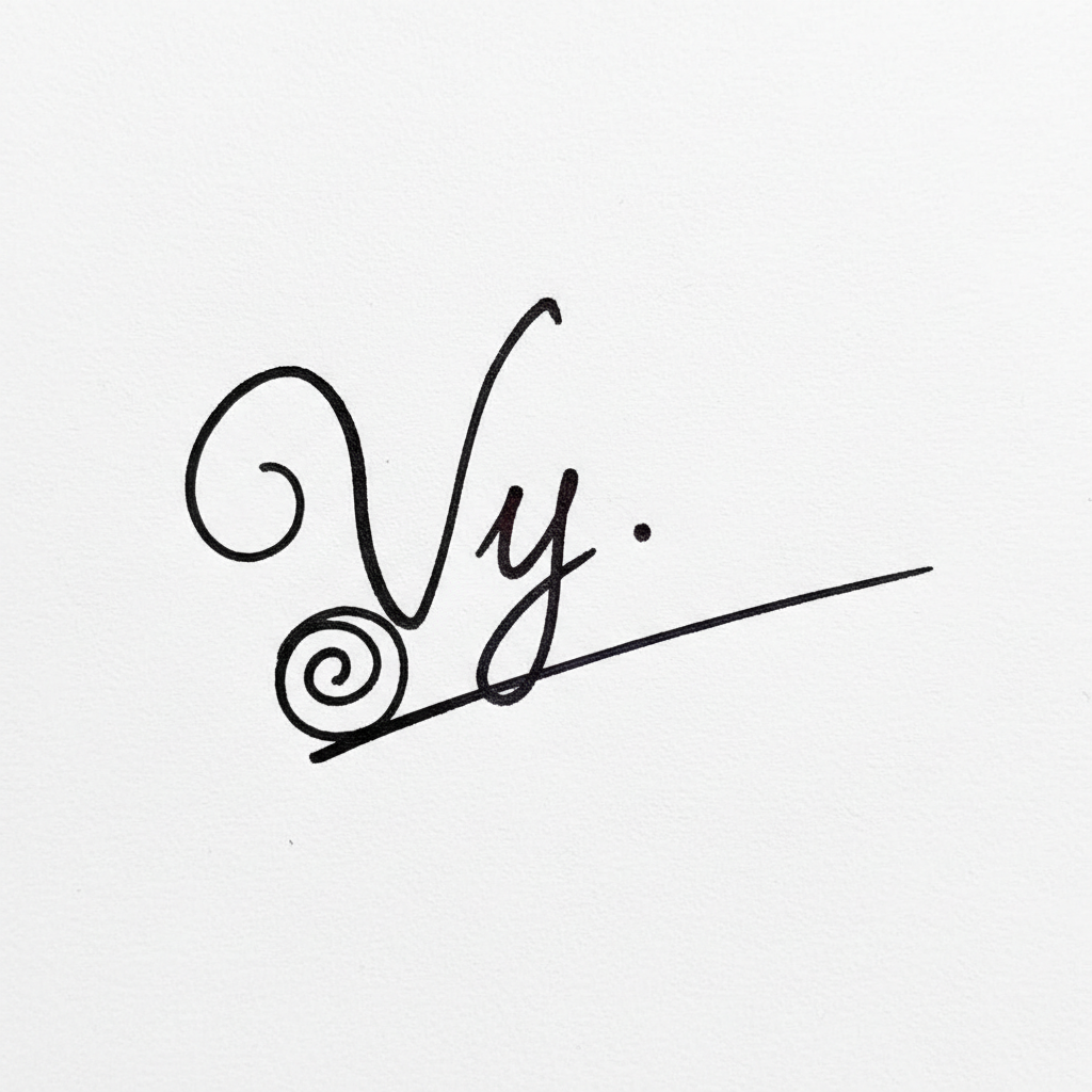 Mẫu chữ ký tên Vy số 2