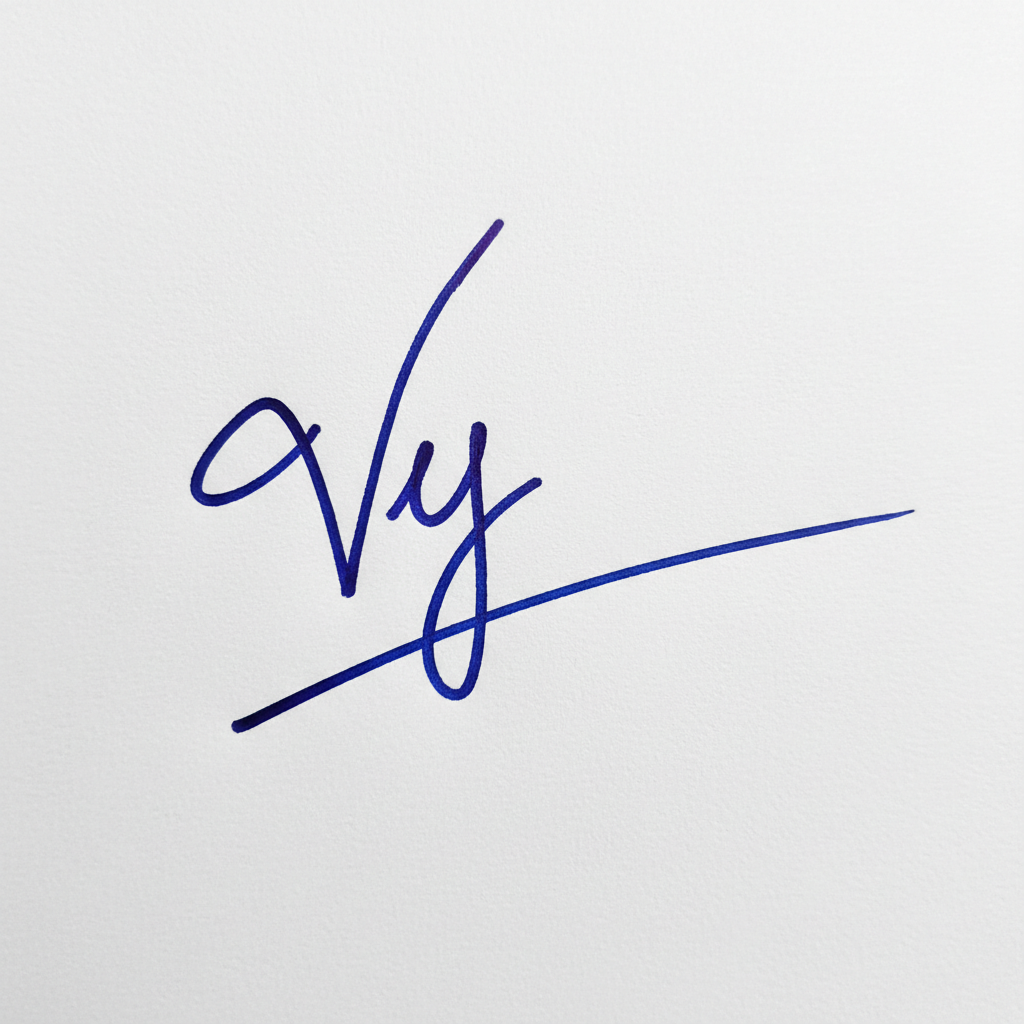 Mẫu chữ ký tên Vy số 3