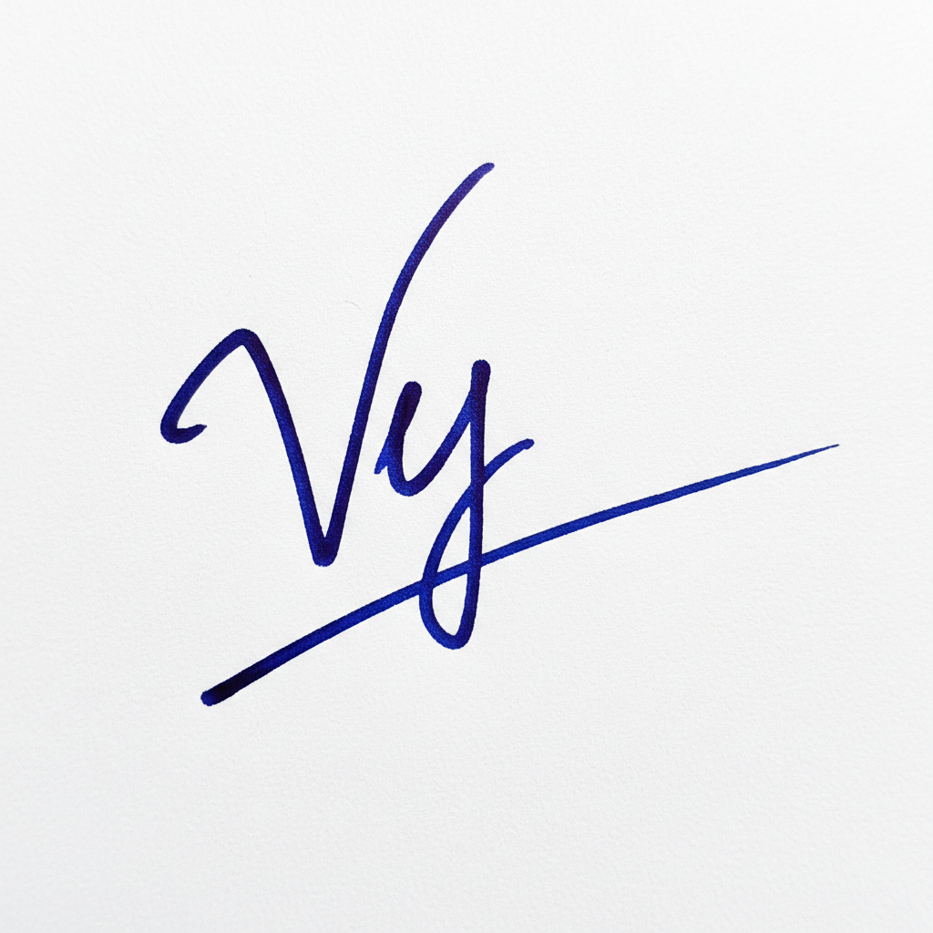 Mẫu chữ ký tên Vy số 3
