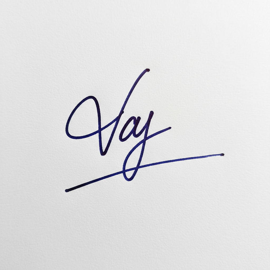 Mẫu chữ ký tên Vy số 4