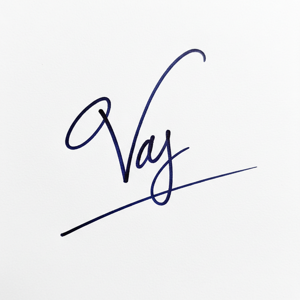 Mẫu chữ ký tên Vy số 4