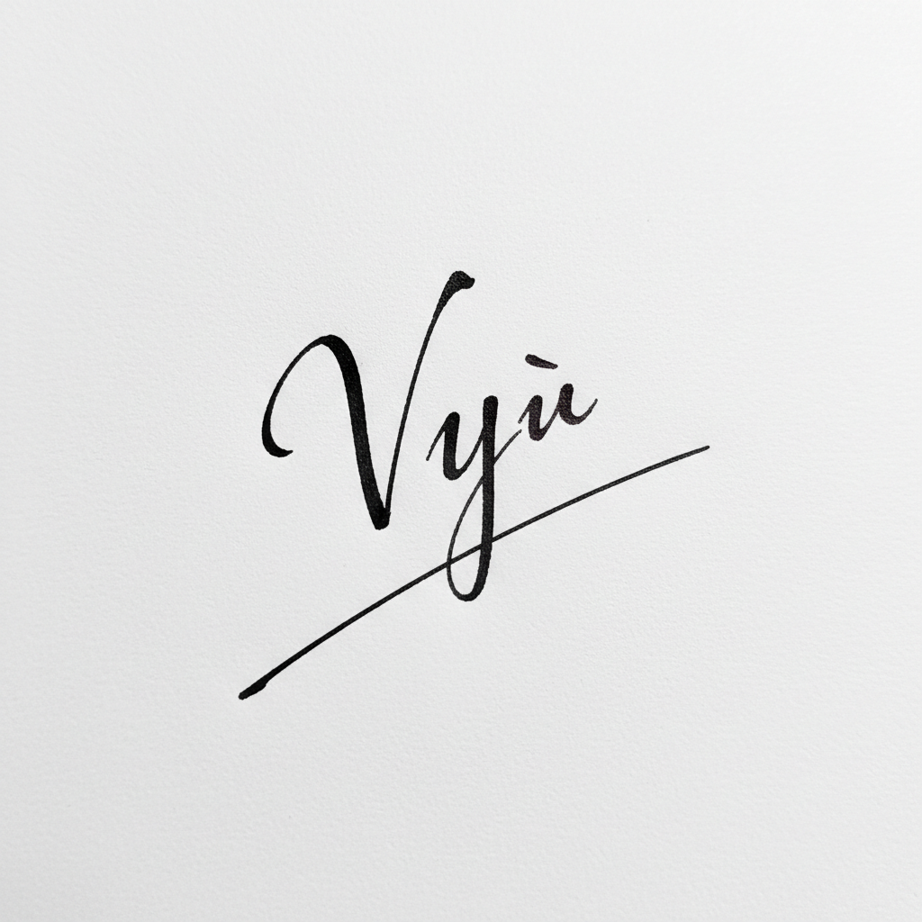 Mẫu chữ ký tên Vy số 5