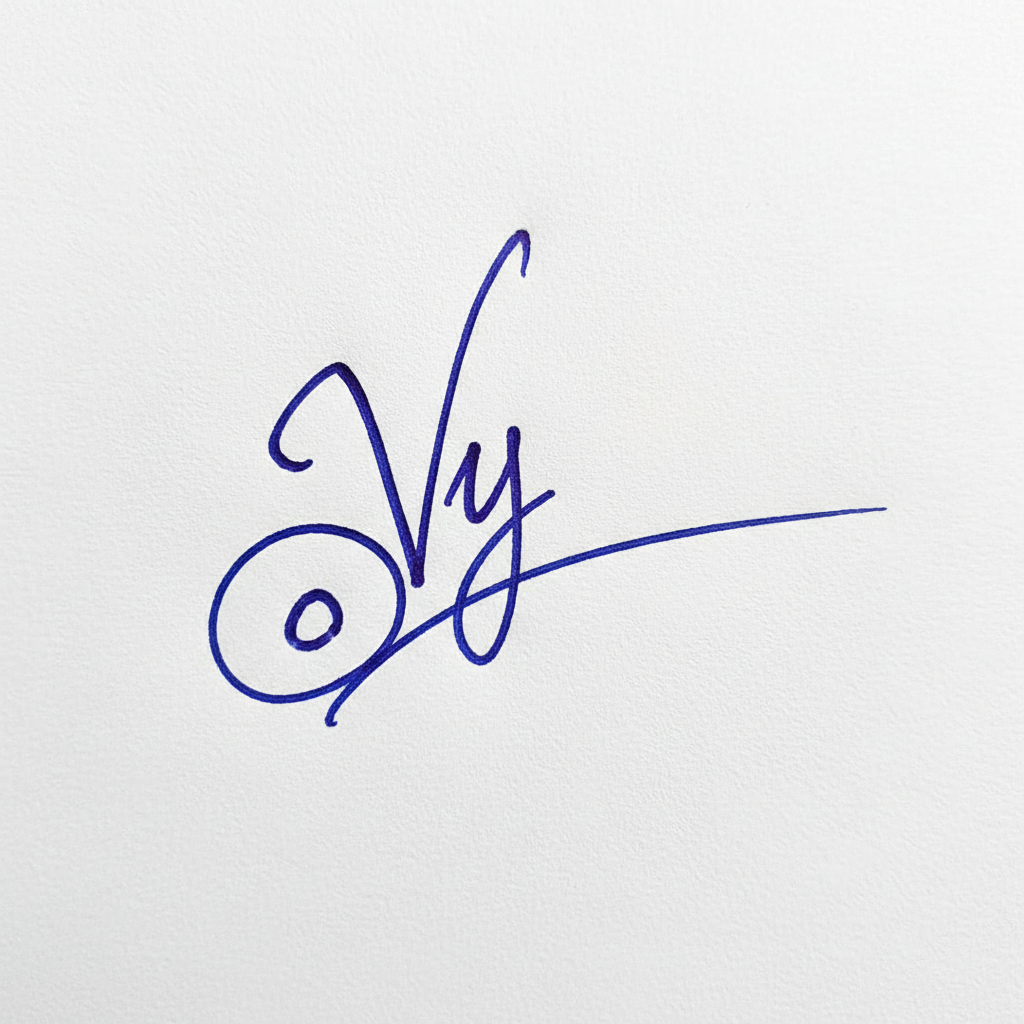 Mẫu chữ ký tên Vy số 6