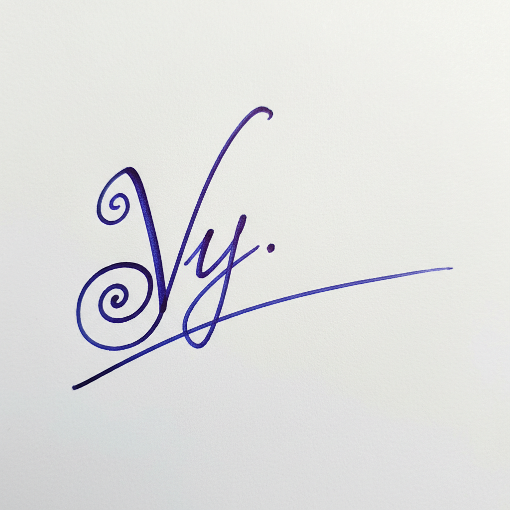 Mẫu chữ ký tên Vy số 6