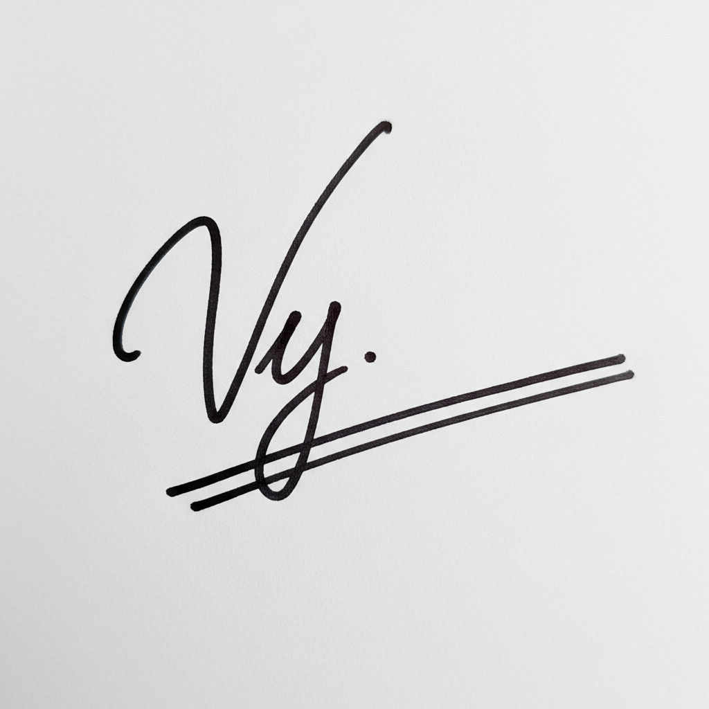 Mẫu chữ ký tên Vy số 7