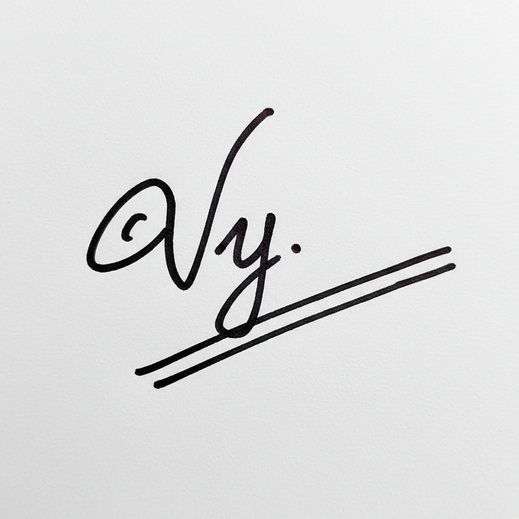 Mẫu chữ ký tên Vy số 7