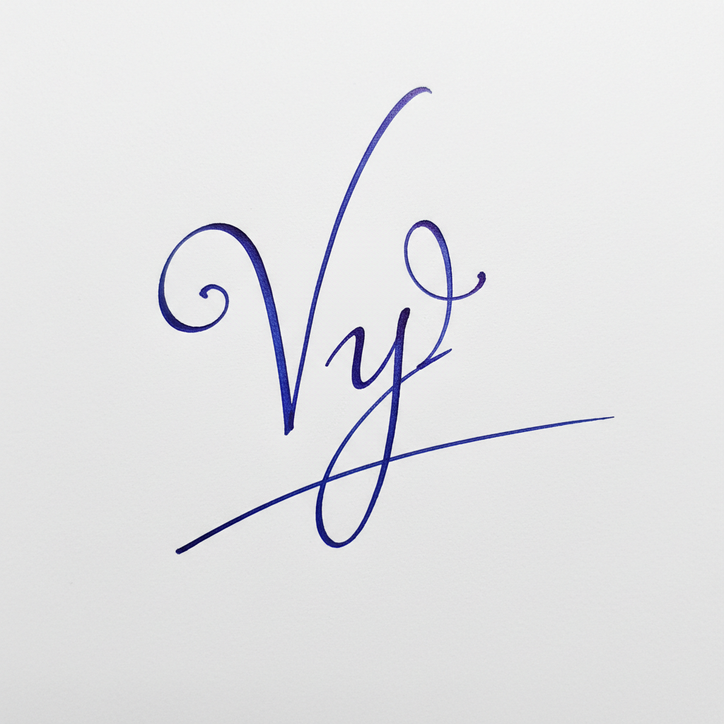 Mẫu chữ ký tên Vy số 8