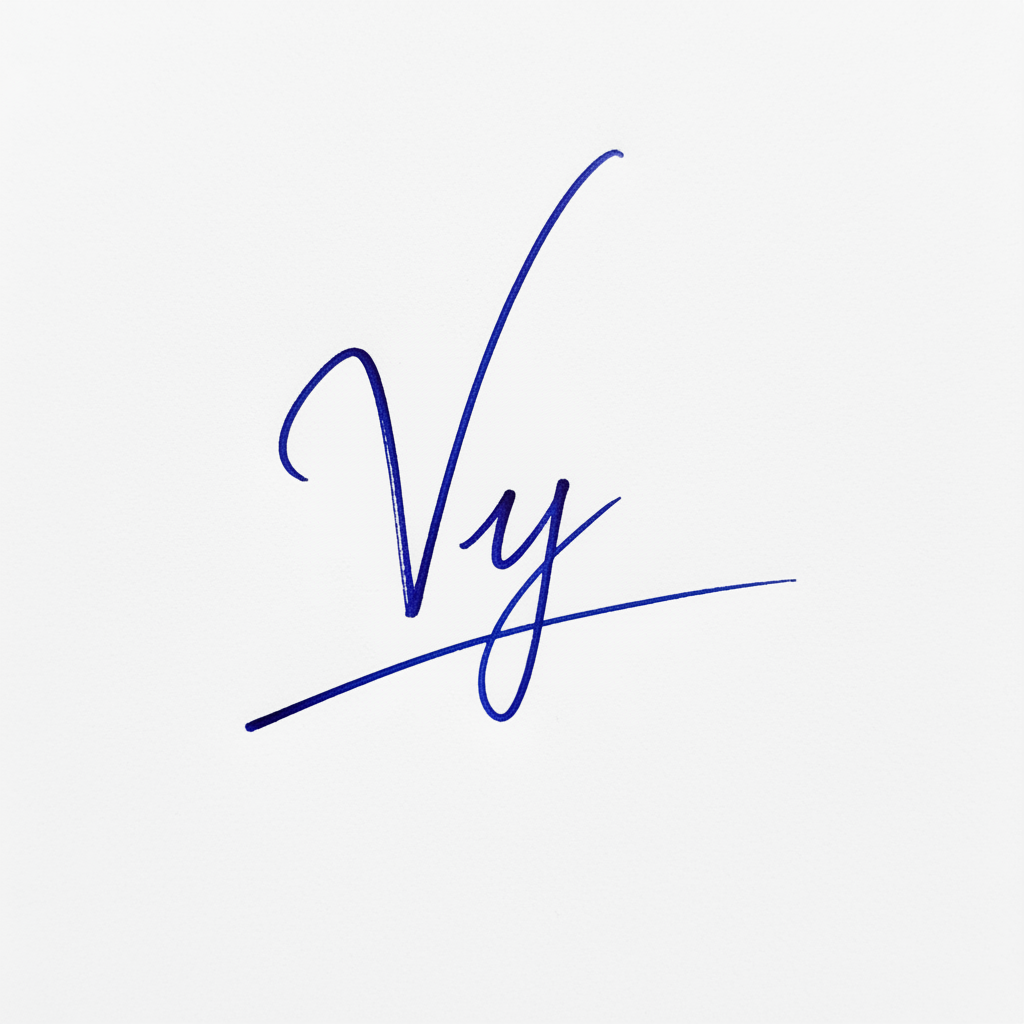 Mẫu chữ ký tên Vy số 8