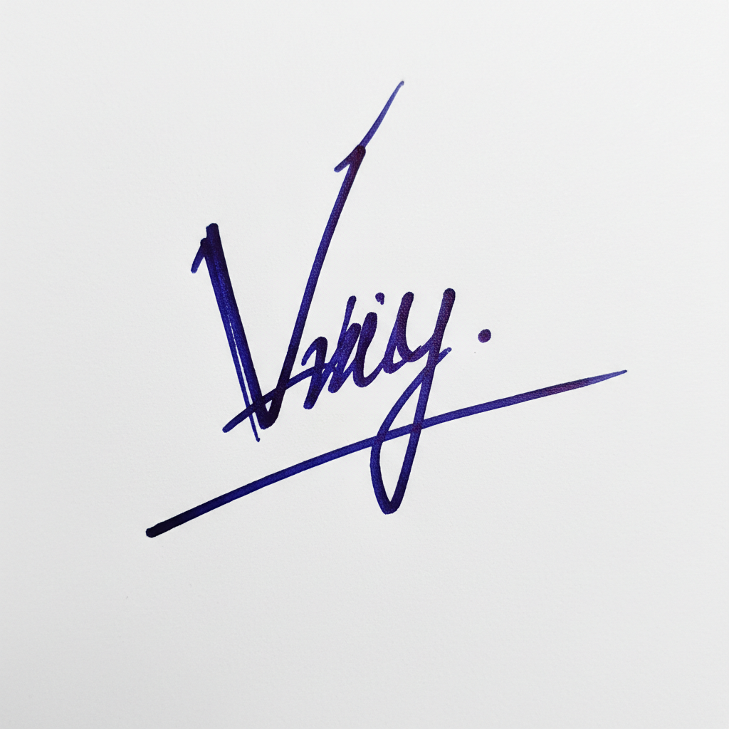 Mẫu chữ ký tên Vy số 9