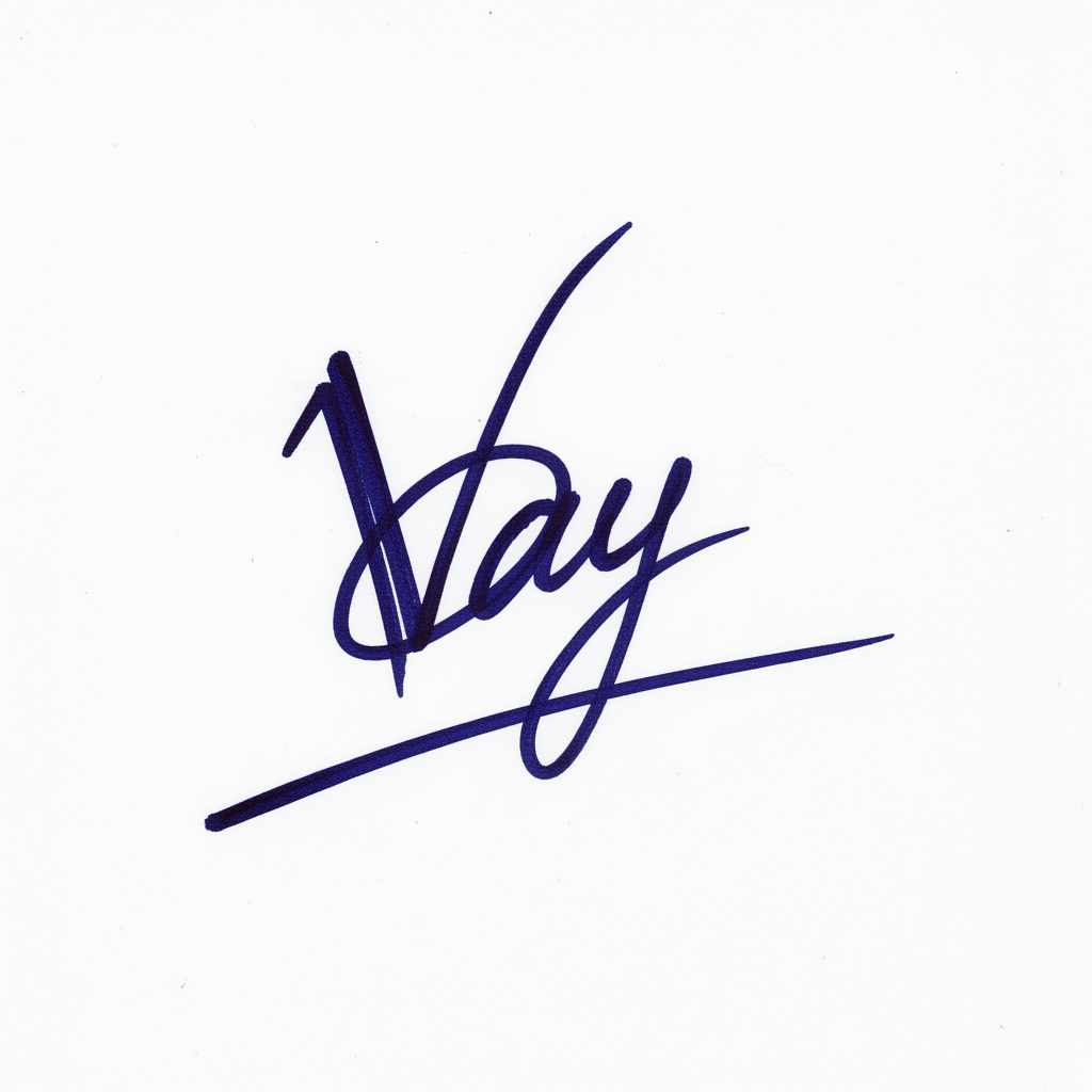 Mẫu chữ ký tên Vy số 9