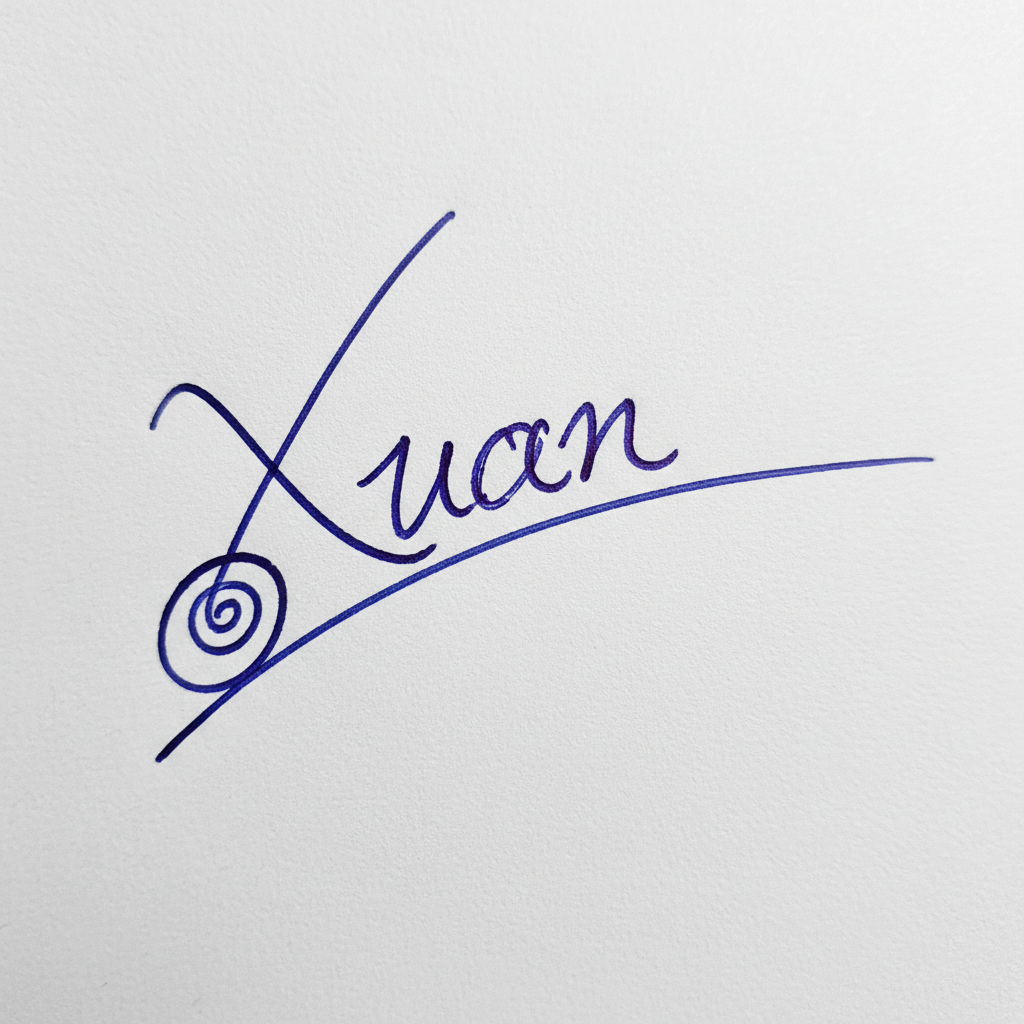 Mẫu chữ ký tên Xuân số 6